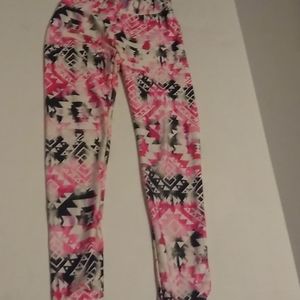 Justice pink and black leggings
